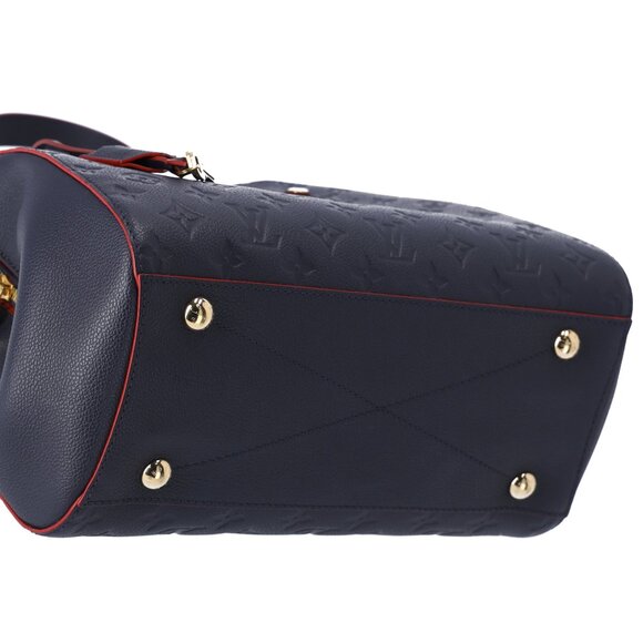 Louis Vuitton Montaigne MM Monogram Empreinte Handbag M42746 Marine Rouge - Picture 7 of 9